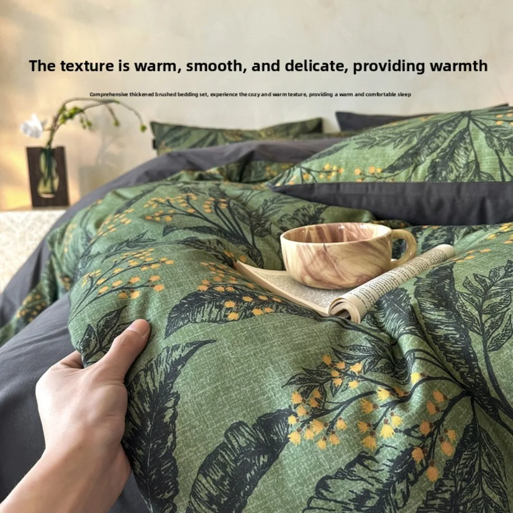 Pure Cotton Retro Light Luxury High-end Four-piece Set Bedroom Flat/Fitted Bed Sheet Quilt Cover Pillowcase Bedding Set