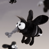Soft Cute Fluffy Cartoon Mosquito Plush Toys Keychain Backpack Pendant Office Room Decoration Children's Birthday Gifts Fun Doll