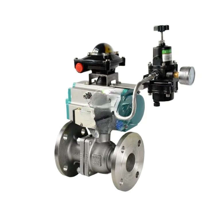 Pneumatic ball  Stainless steel DN50 shut-off  Steam two-piece  Flanged ball valve High platform zero leakage