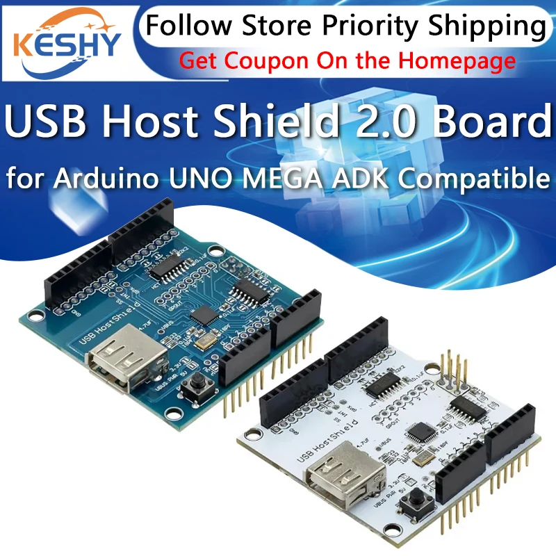 USB Host Shield 2.0 for Arduino UNO MEGA ADK Compatible for Android ADK DIY Electronic Module Board