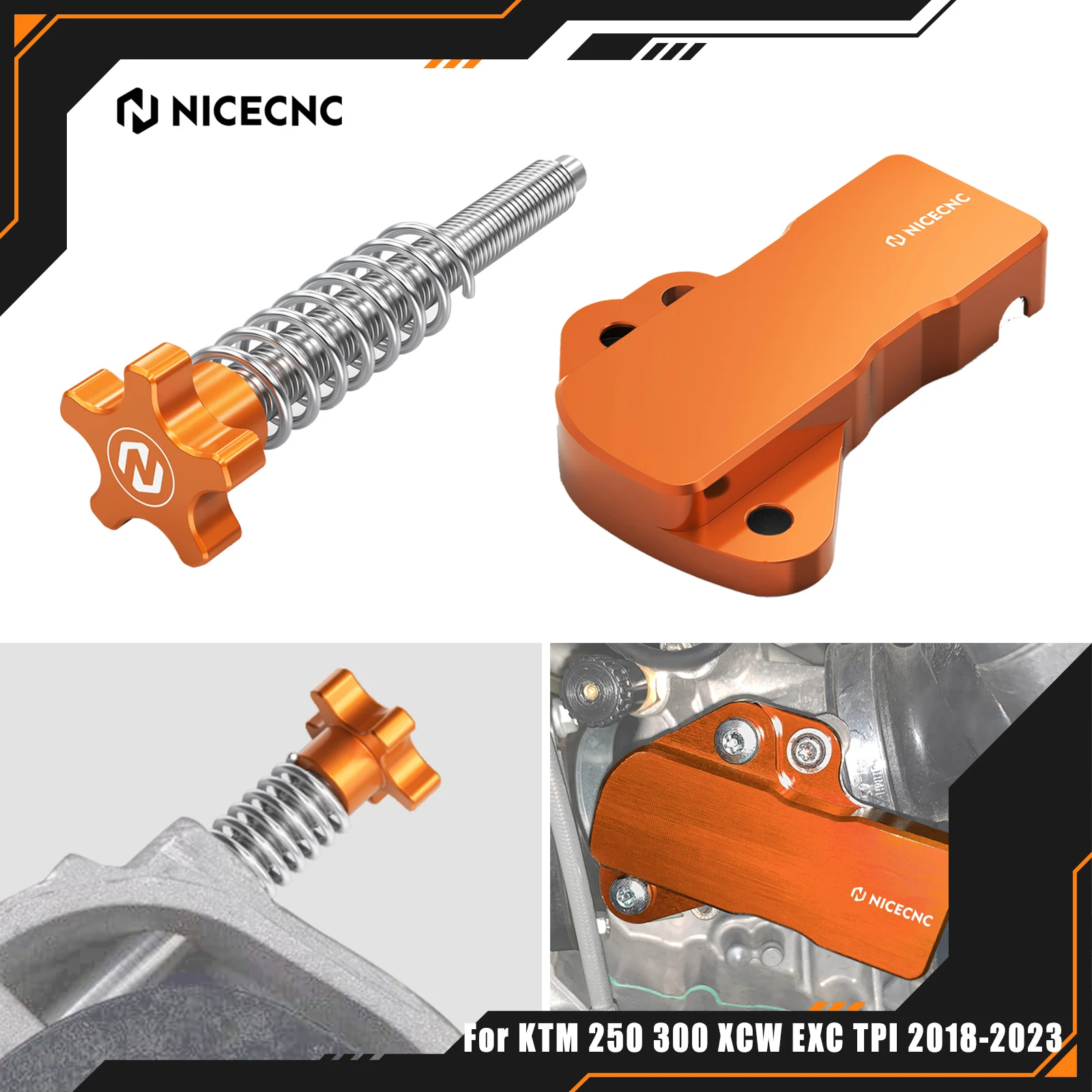 NICECNC für KTM EXC 300 TPI EXC XCW 250 300 TPI 2018-2023 XCW 150 TPI 2020-2023 Leerlaufdrehzahl-Einstellschraube & TPS-Sensor-Schutz