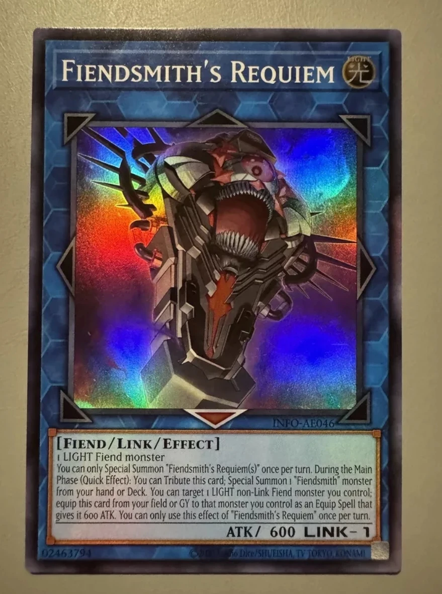 

Yugioh KONAMI Duel Monsters INFO-AE046 Fiendsmith's Requiem Super Rare Asian English Collection Mint Card