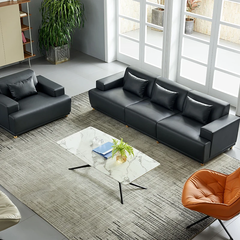 أريكة مكتب تجارية للاجتماعات والتفاوض مجموعة أثاث جلدية لمنطقة الاستقبال #5