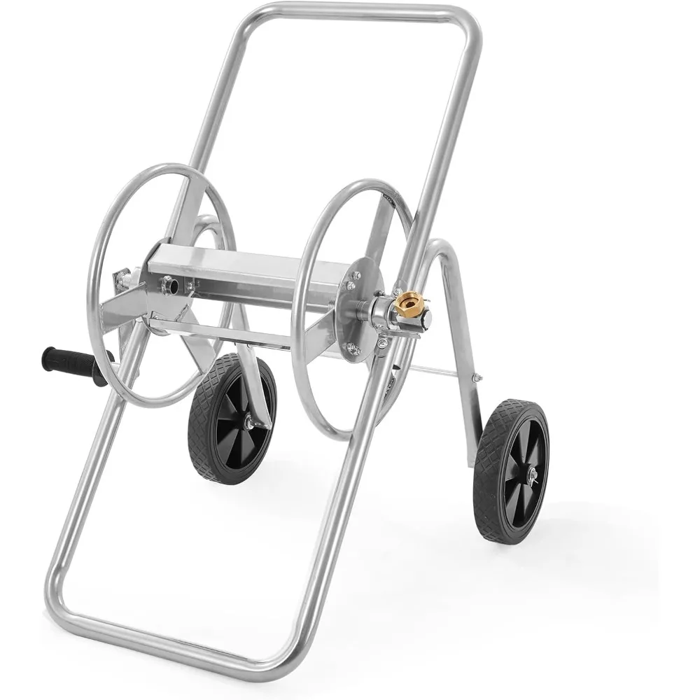 VEVOR Hose Reel Cart Heavy Duty Powder-Coated Steel Mobile Tools with Wheels Holds 175 ft of 5/8 Inch Hose (Hose Not Included)