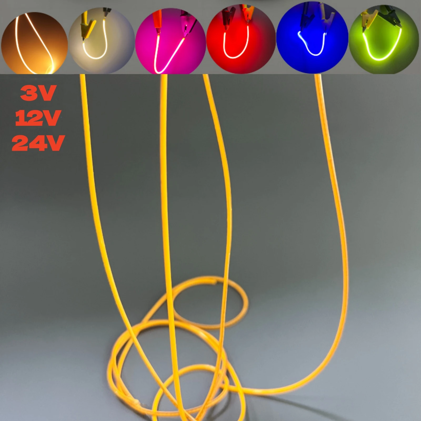 3V 12V 24V Ultra Slim COB LED Flexible Filament Spiral Bulb Filament Retro Edison Bulb Lamp Parts Diode DIY Lighting Strip Decor