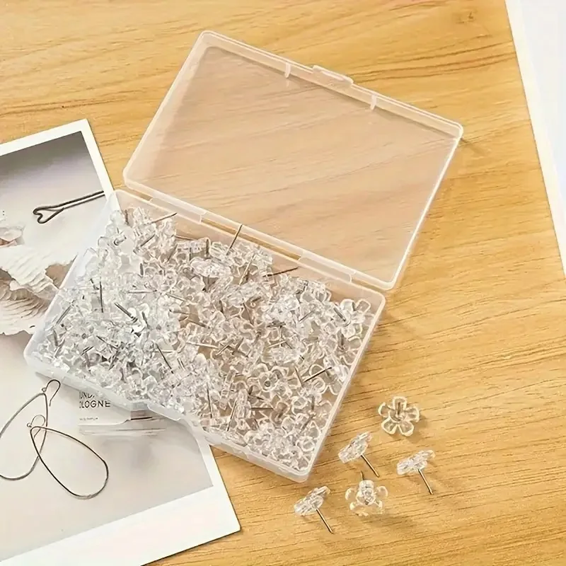 50/100/200pcs 꽃 푸시 핀 디스플레이 고정 벽 푸시 핀 홈, 학교,지도, 사무실, 코르크 보드, 달력 사진