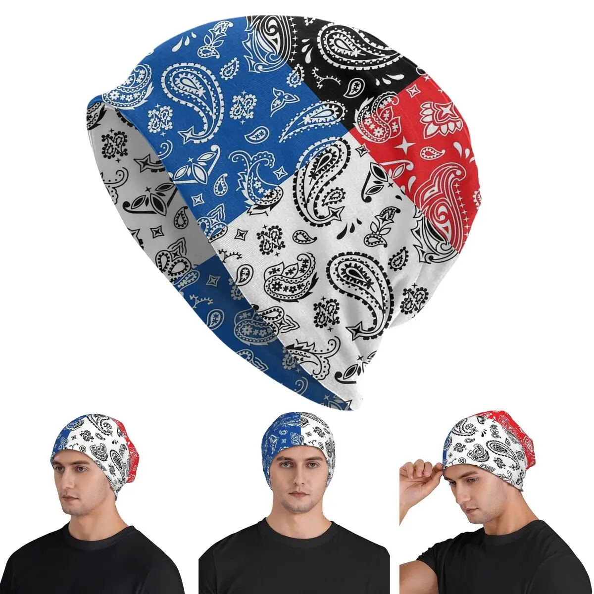 

Этнический богемный стиль с узором пейсли, унисекс, шапочки для взрослых, вязаная шапка в стиле хип-хоп, осенне-зимние уличные шапки Skullies