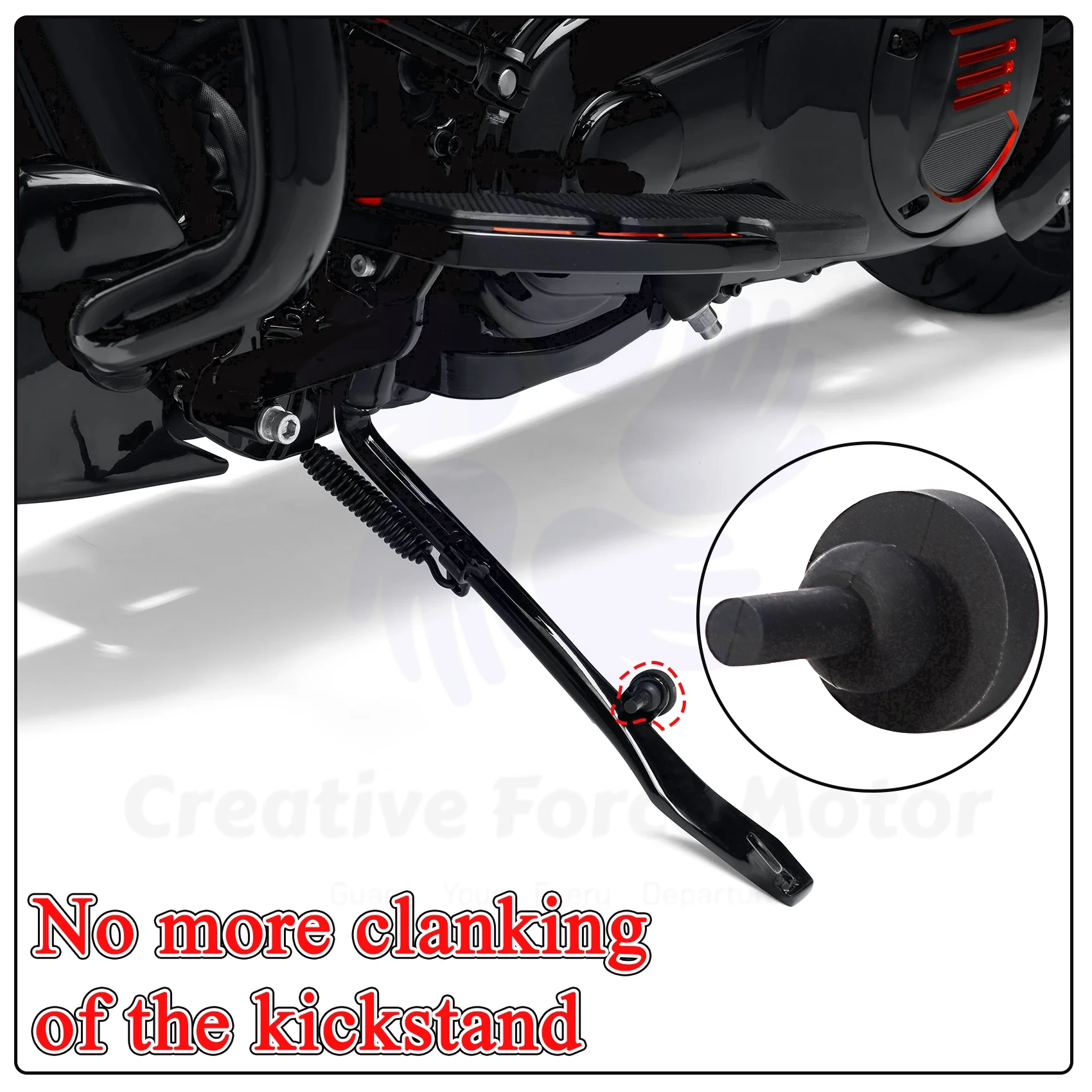 Motorcycle accessories Jiffy Stand Kickstand Bumper Pad For Harley Davidson Touring Road King CVO Road Glide Street Glide 07-24