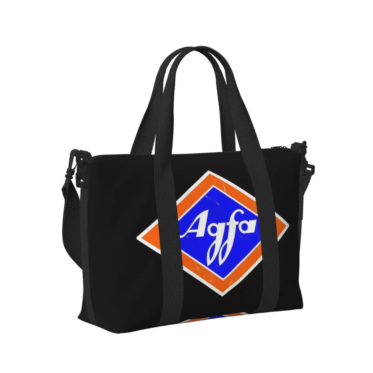

Ретро Agfa Film Logo из 1960-х годов Пляжная дорожная сумка Большая вместительная сумка-тоут для спортзала Спортивная женская дорожная сумка для покупок