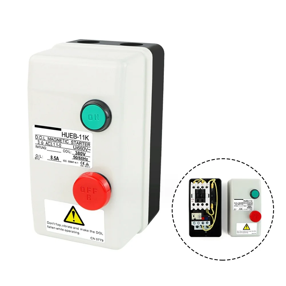 Imagem -03 - Interruptor de Partida Magnético Impermeável do Motor Elétrico Fase 1.82.7a 2.43.6a 3.55a 46a 12.518a 1pc