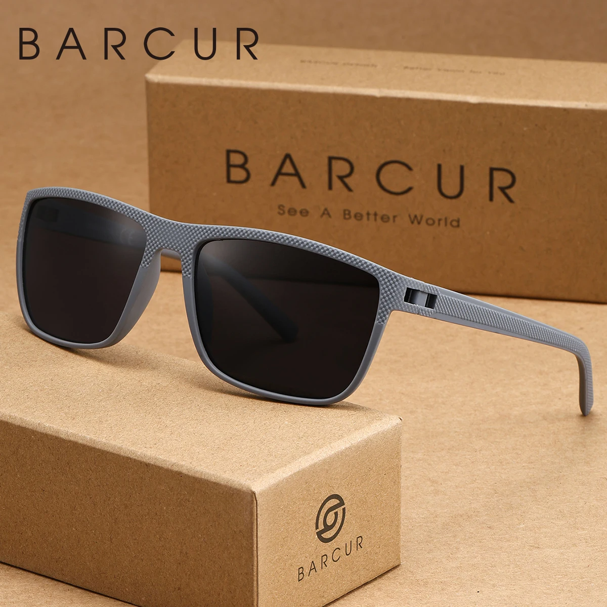 نظارات شمسية مستقطبة بإطار مربع مريح للسيدات من BARCUR للقيادة الذاتية والعطلات والسفر على الشاطئ ونظارات الرجال
