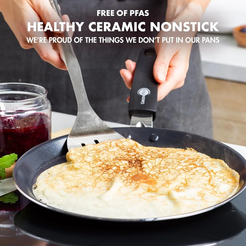 Pan Pancake Pan, Non Stick, Toxin Free Ceramic Frying Pan - Induction, Oven & Dishwasher Safe Cookware