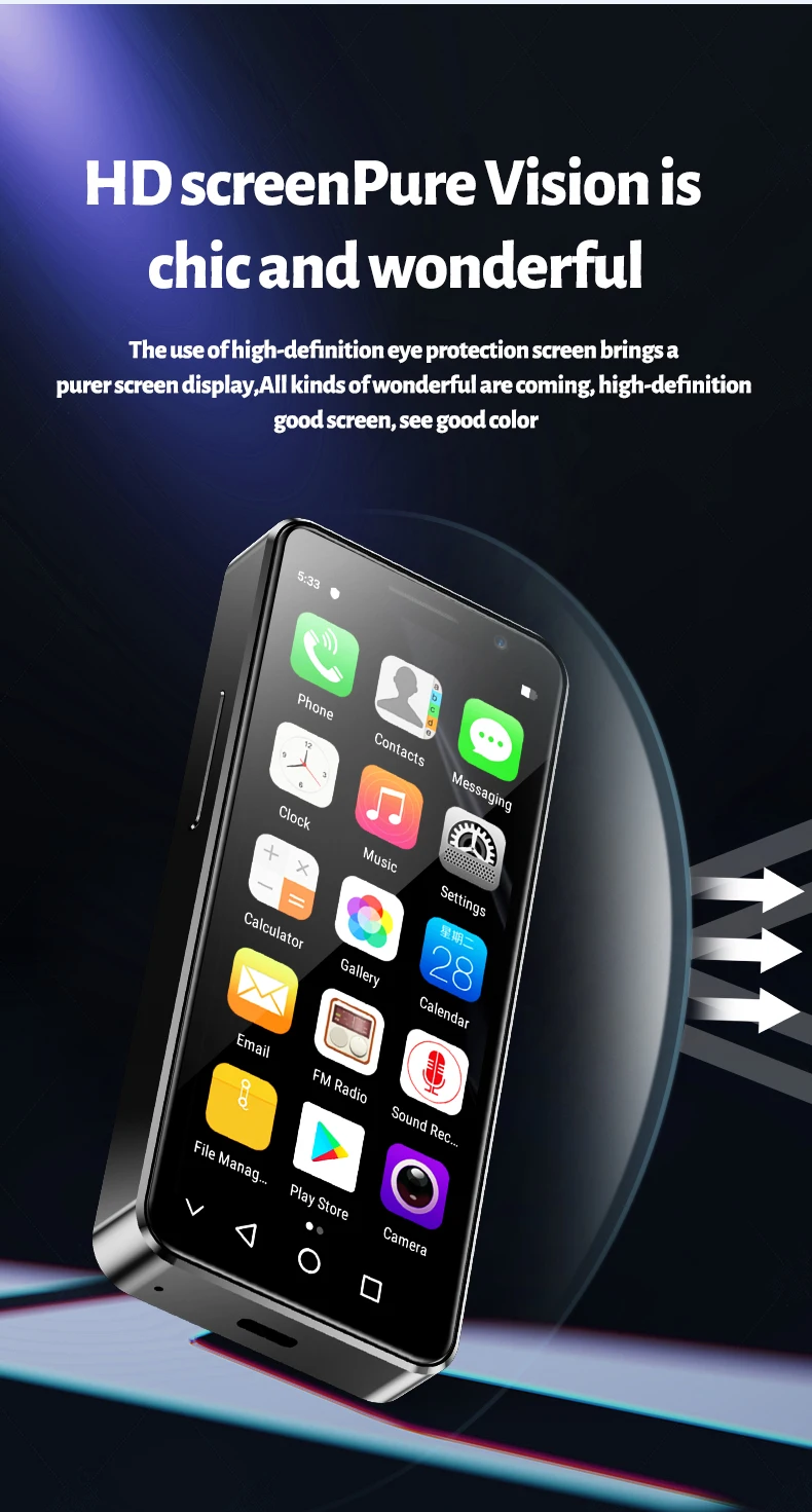 SERVO 16MAX Mini Pocket 4G LTE Smartphone Android 10 4GB+128GB Dual SIM Play Store WiFi OTG Face Unlock 4.0" Small Mobile Phone
