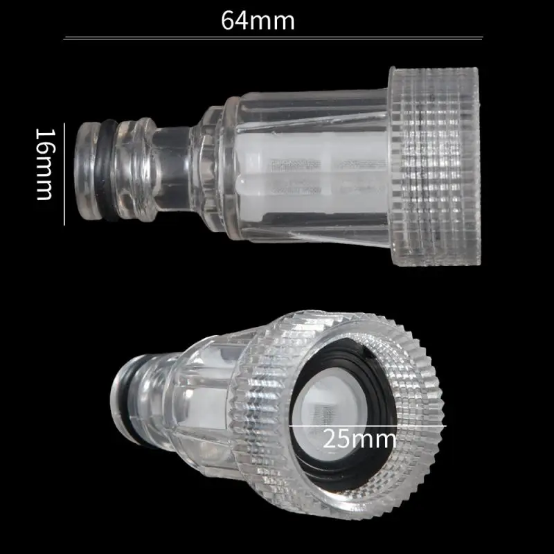 3/4 Inch Garden Water Quick Connector Car Washer Universal Connector Filter Pump Transparent Screen