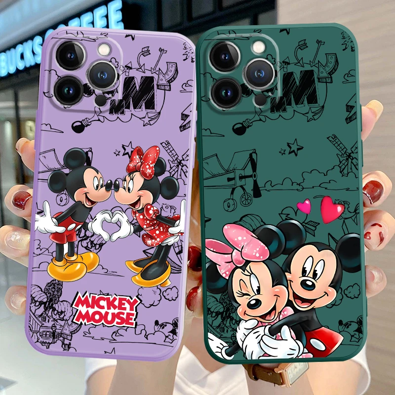 Чехол для телефона Disney с Микки Маусом для iPhone 15, 16, 11, 12, 13, 14 Pro Max 7, 8 SE 15 Plus 13 Mini XR XS, мягкий силиконовый чехол