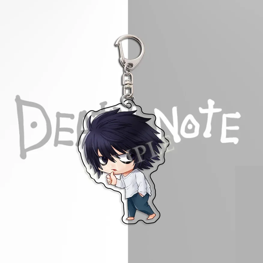 Cute Q Version Yagami Light L·Lawliet Key Chain Key Ring Anime Dead Diary 2-Sided Acrylic Keychain School Bag Pendant Ornament