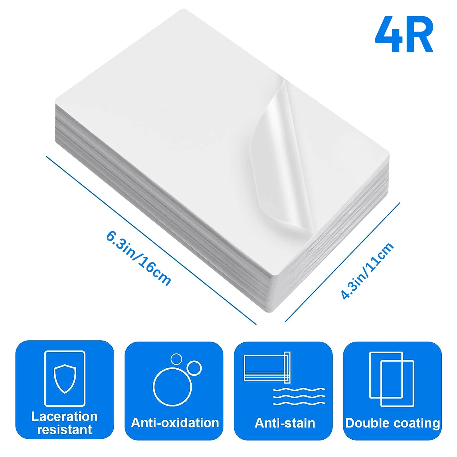 100 Sheets 4R Thermal Laminating Pouches 60Mic for Photo/Files/Card Lamination Sheets Laminator Hot Laminator Film