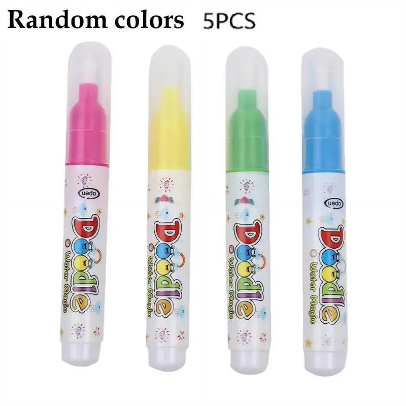 Refillable Magic Water Paintbrush 5Pcs Reusable No Mess Water Pen For Coloring Activity