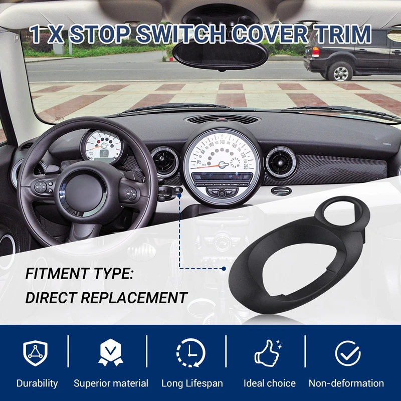 LHD New Start Stop Switch Cover Trim Decorative Black Frame 51452752836 For MINI R55 R56 R57 R58 R59