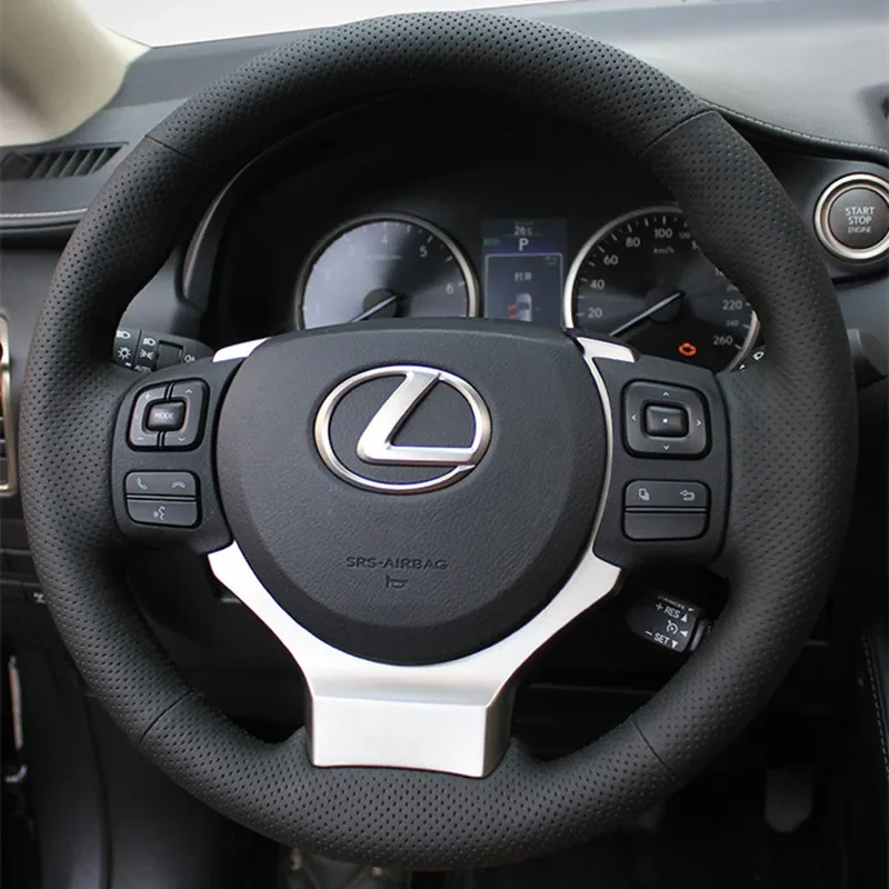 

DIY Hand-Stitched Leather Carbon Fiber Suede Car Steering Wheel Cover for Lexus NX200t RX350 ES240 LX570 Auto Accessories