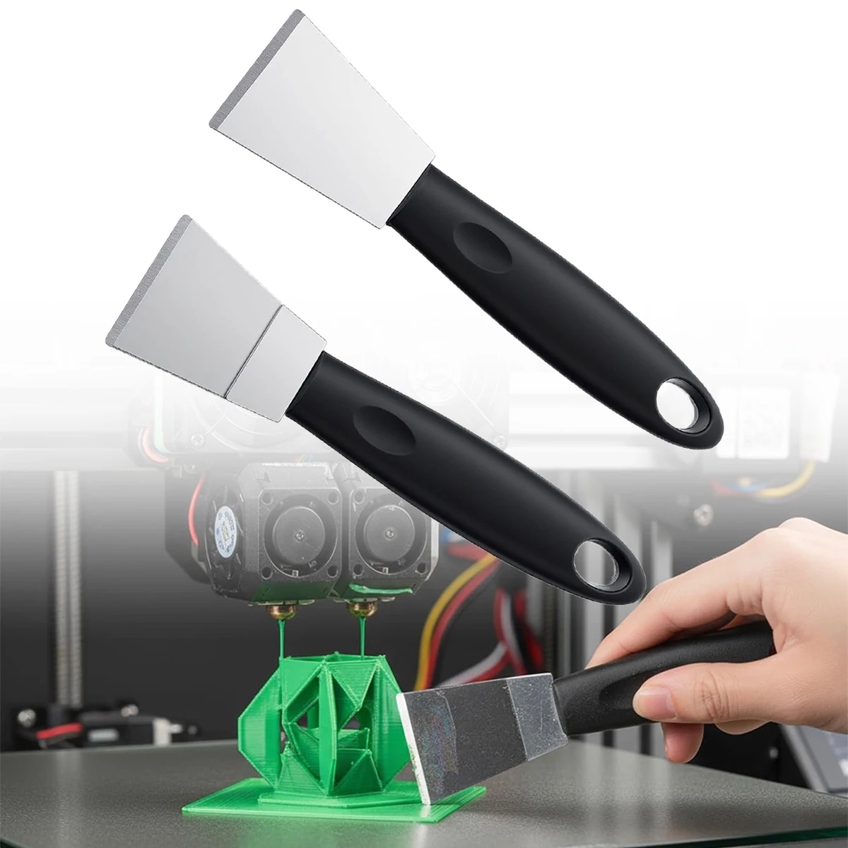 

2 шт. универсальные лопатки-скребки из нержавеющей стали для снятия 3D-принтеров с подогреваемых платформ, для стекла и PEI-листов