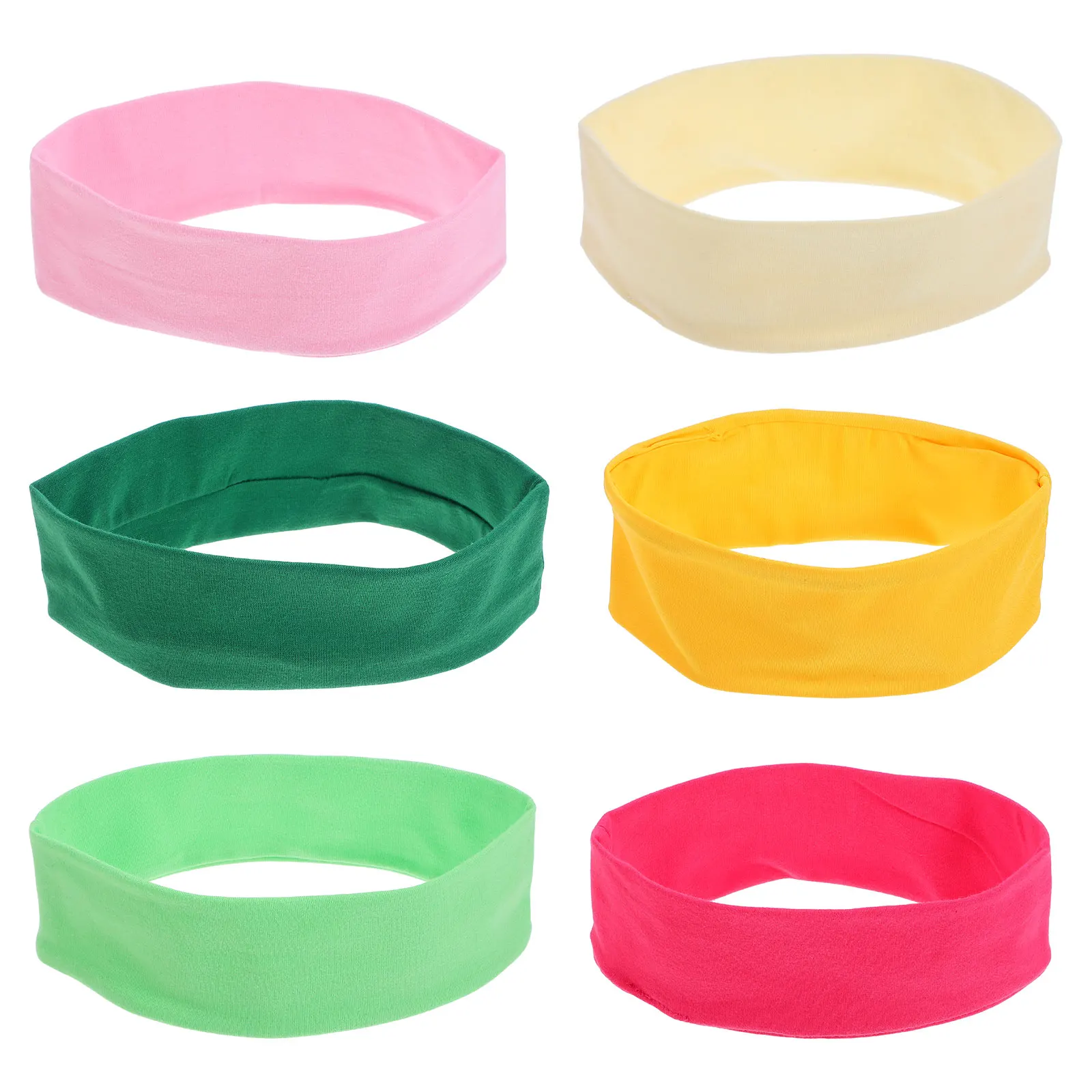 

6 Pcs Yoga Headband Elastic Headbands for Sweat Wrap Fashion Gym 95% Cotton Basketball Men Man