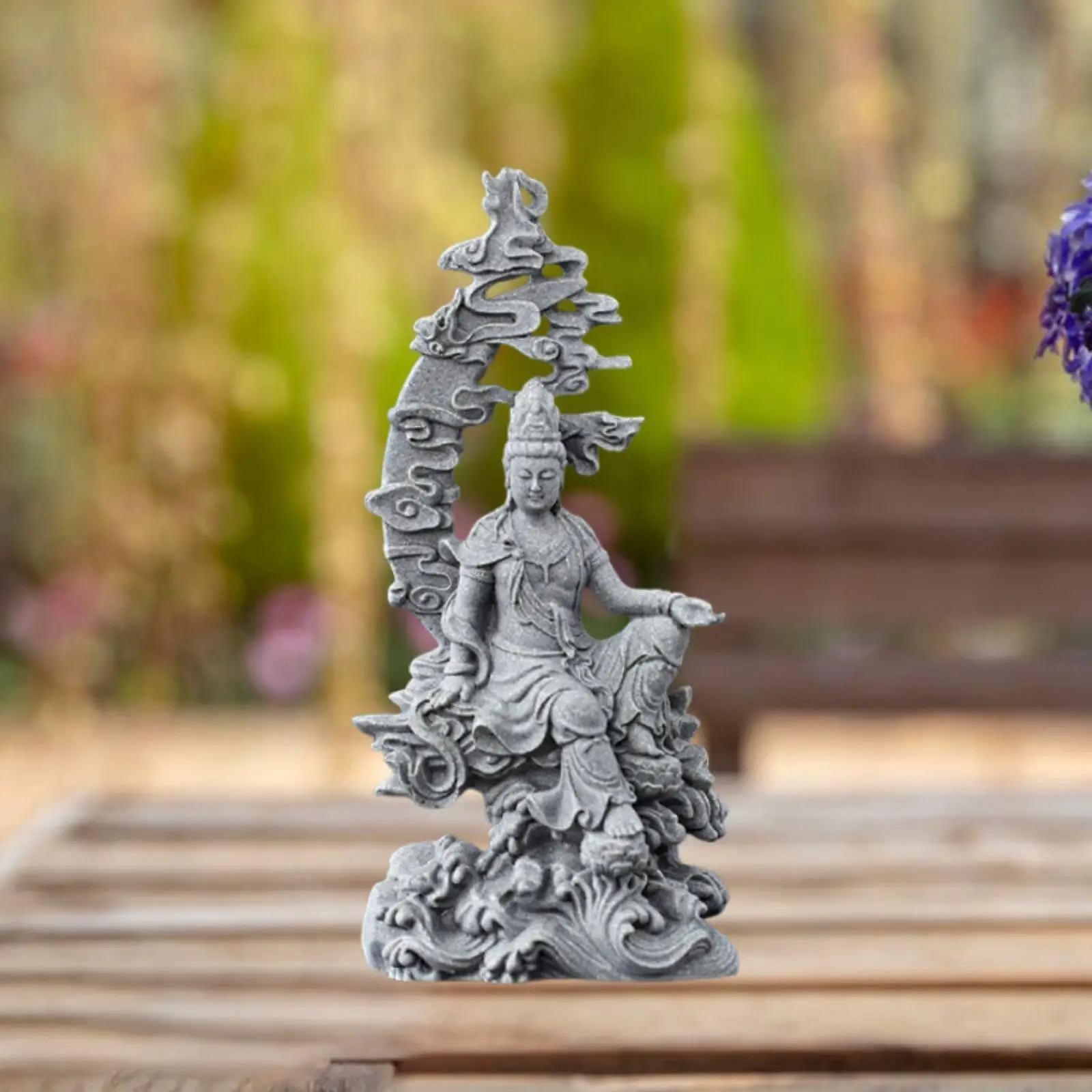 

Guan Yin Statue Ornament Feng Shui Kuanyin Figurine for Desk Indoor Cabinet