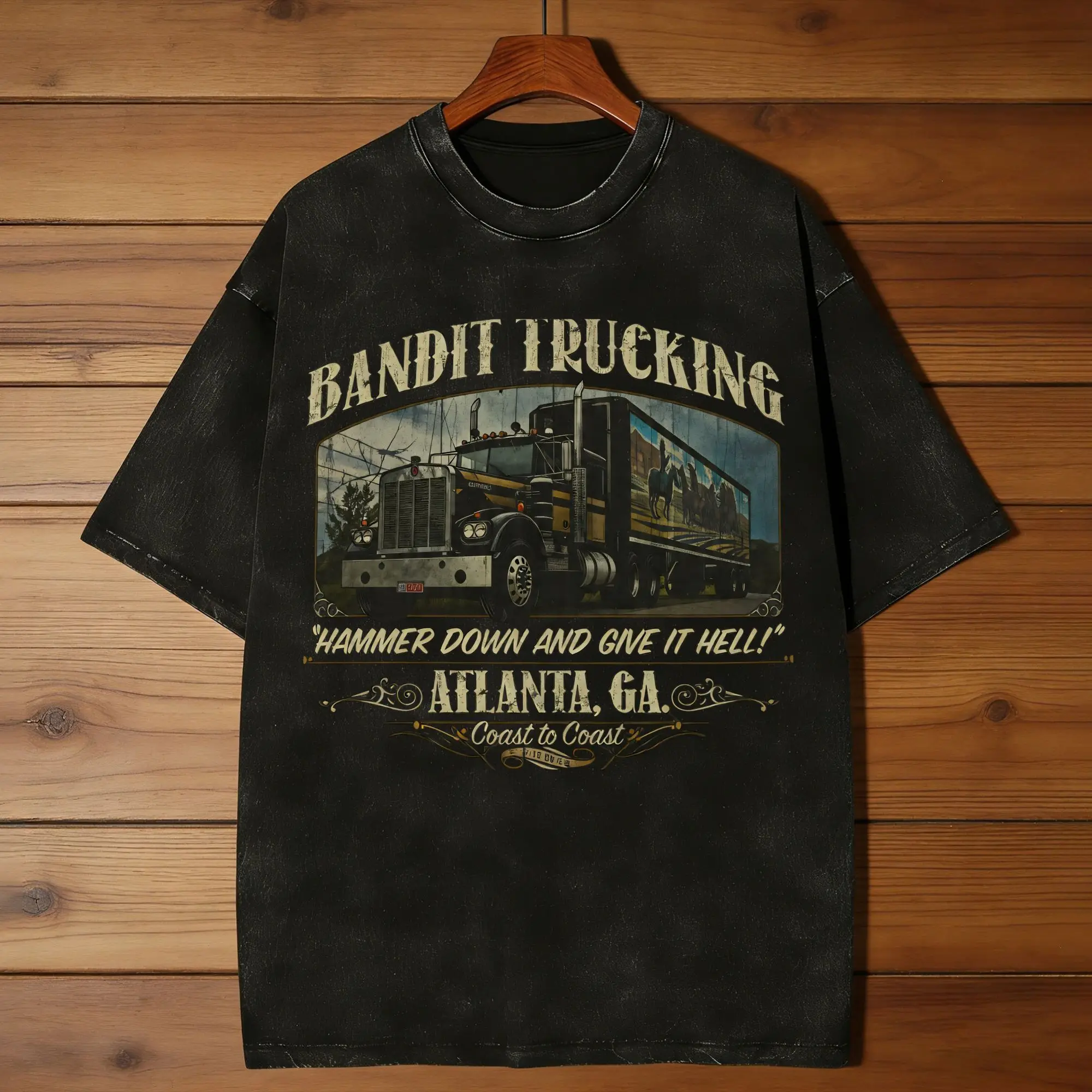 Man T-Shirt Smokey and The Bandit  Washed T-Shirts Trending  Summer Tees Vintage Simple Cotton Tops Gift