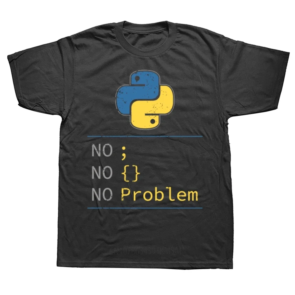 Computer Programming Language Python T Shirt Design For Code Programmer Cotton Euro Size O-Neck Daily Casual Oversized Tees