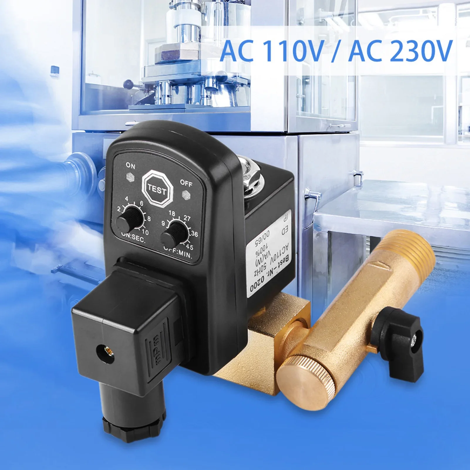 Electronic Timed Drain Valve G1/2 DN15 Automatic for Air Compressor Condensate Management Electronic Drain Valve