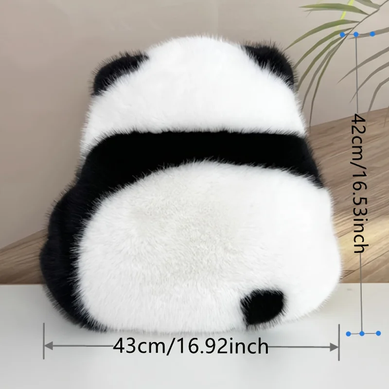 Cute Panda Plush Pillow Super Soft Plush Toy Faux Fur Cuddly Panda Plush Pillow Stuffed Animal Snuggly Pillow for Kids Adults