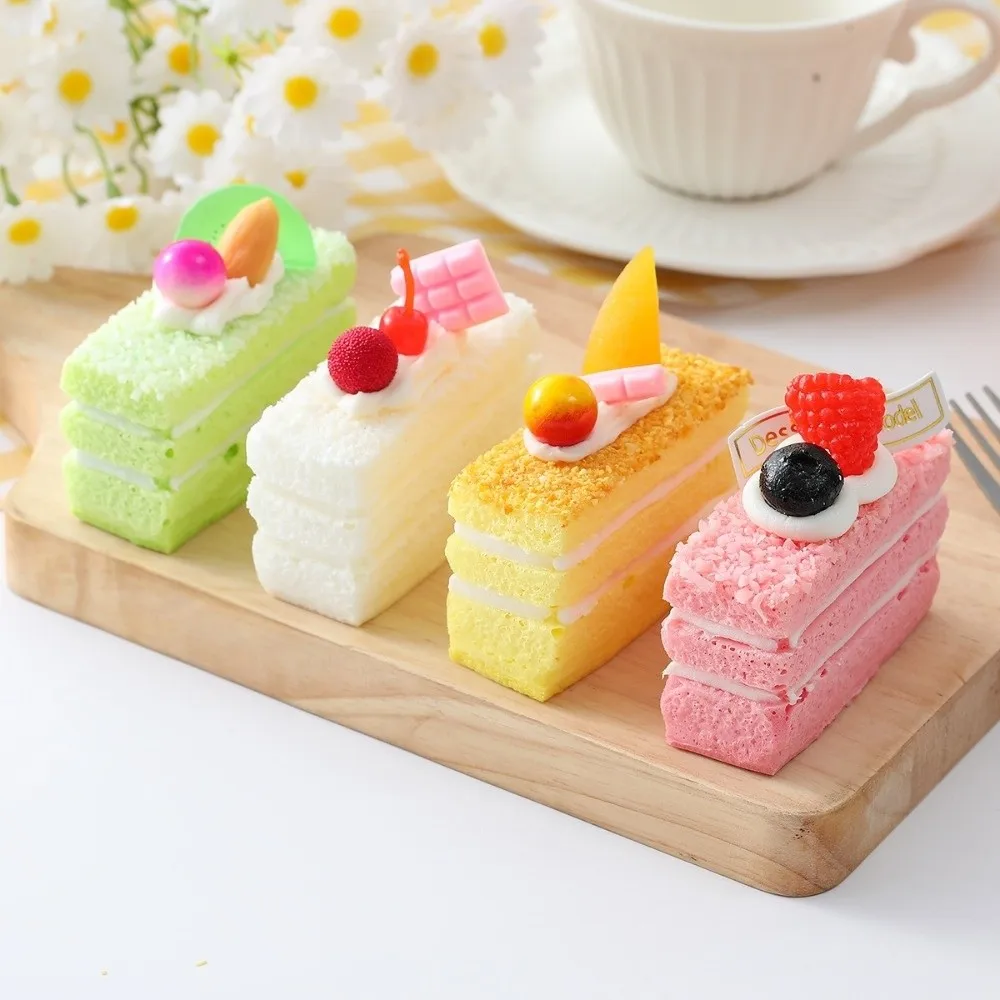 New Realistic Cake Squeeze Slow Rebound Soft Dessert Pinch Toy PU Realistic Appearance Fidget Toy for Stress Relief