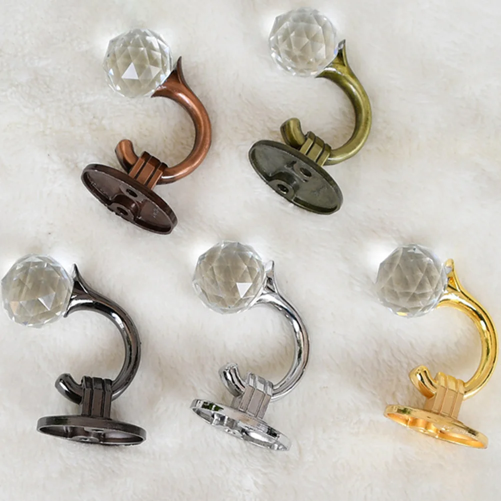 

1Set Curtain Hooks Aluminium Alloy Acrylic Creative Elegant Home Curtain Accessories Tiebacks Stainless Steel Hooks