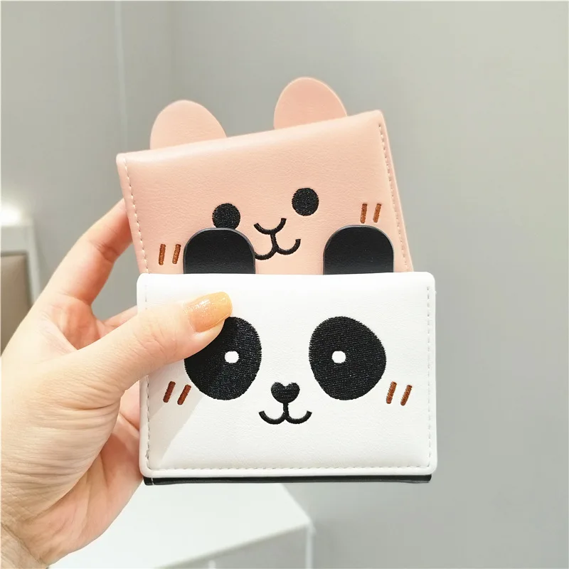 Cartoon Cute Panda Embroidery Mini Thin Wallet Woman
