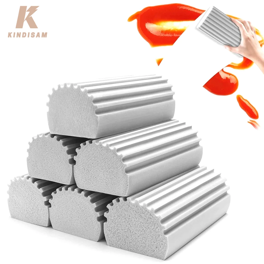 

6 шт., влажная чистая губка для тряпки, волшебная губка, ластик, чистящие подушечки для скруббера, многоразовые салфетки для ванной комнаты, кухонной раковины, автомобиля