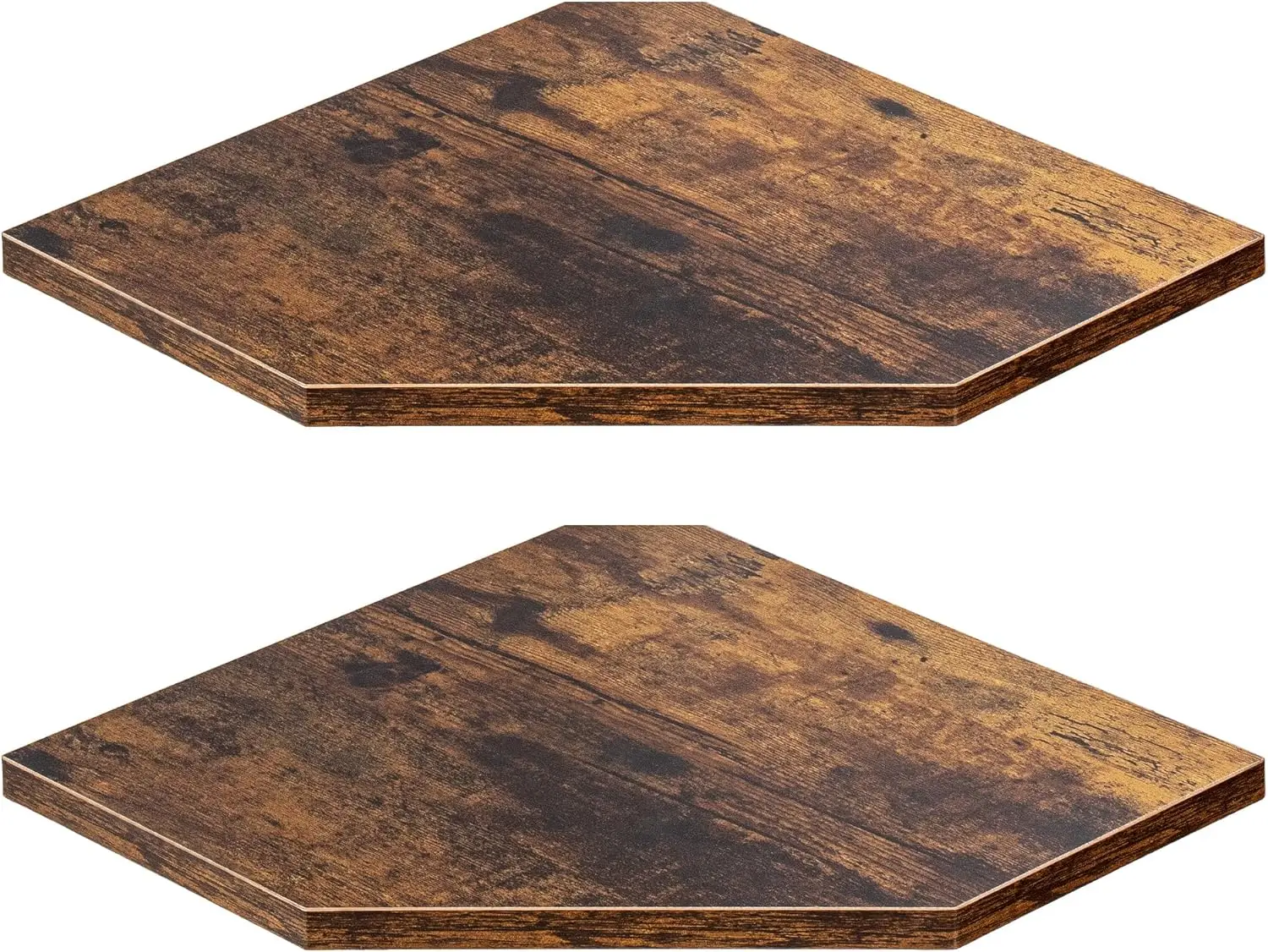 

Rustic Wood Floating Corner Shelves Set of 2, Wall Mount Storage for Living Room Bedroom Kitchen