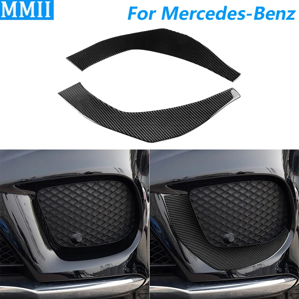 

For Mercedes-Benz GLE GLS W166 2016-2019 Carbon Fiber Front Bumper Spoiler Air Intake Vent Panel Cover Car Accessories Sticker