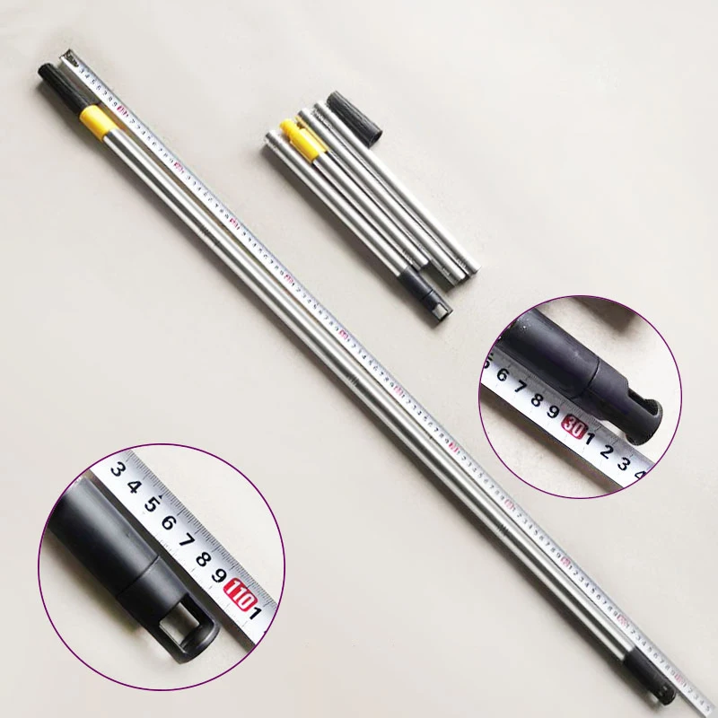 Four Sections Of 1.1m Roller Brush Extension Rod Split Detachable Portable Extension Rod Cleaning Stainless Steel Roller Brush