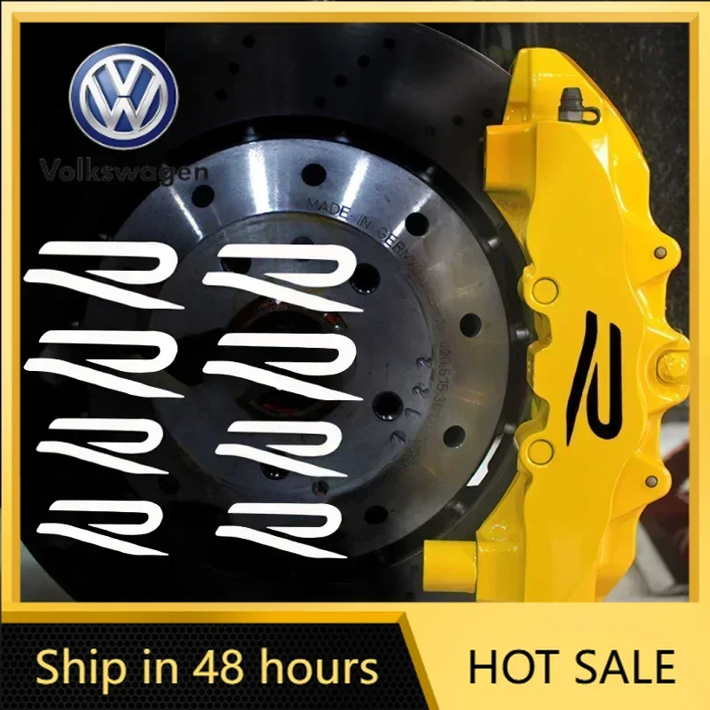 

VW 2026 Hot for Volkswagen VW 4Pcs Car Brake Caliper Vinyl Stickers Rline R Line Golf 3 5 7 Polo Passat GTI Bora Jetta Vehicle W
