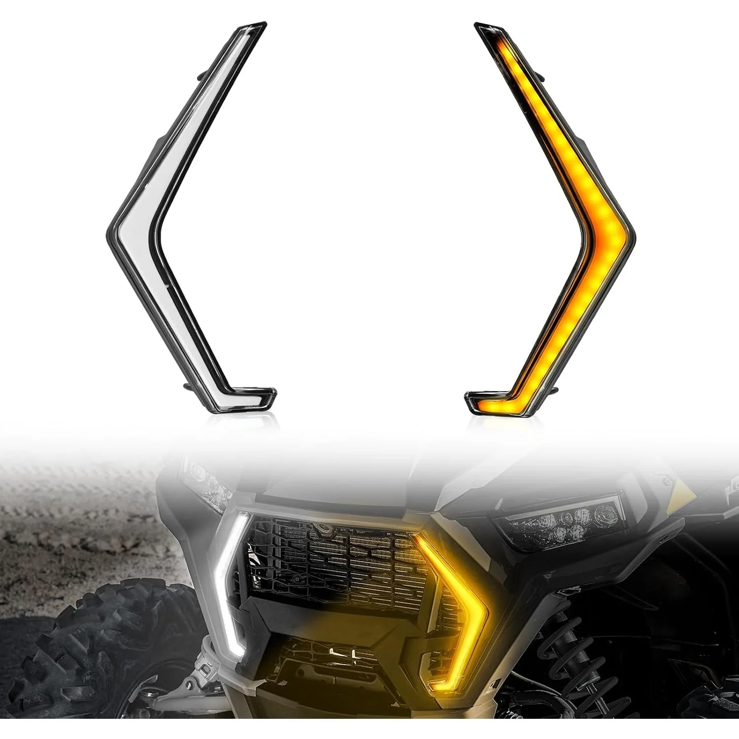 Nilight Turn Signal Fang Lights LED Accent Street Legal Front Signature Light Compatible with Polaris RZR XP 1000 Turbo Accessories 2019 2020 2021 2022 2023