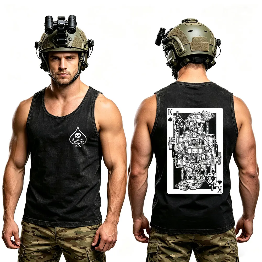 Forward Observations Group FOG Tactical Recon Skeleton Military Vintage Washed Tank Tops Men Women Cotton Sleeveless Vest Tshirt