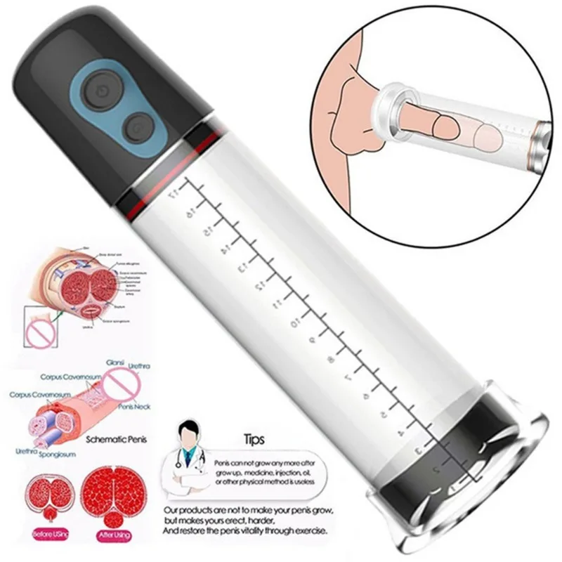 Electric Penis Pump for Enlargement Man Vacuum Pump Enlargement Extend Pump Penis Trainer Enlarger Male Masturbation