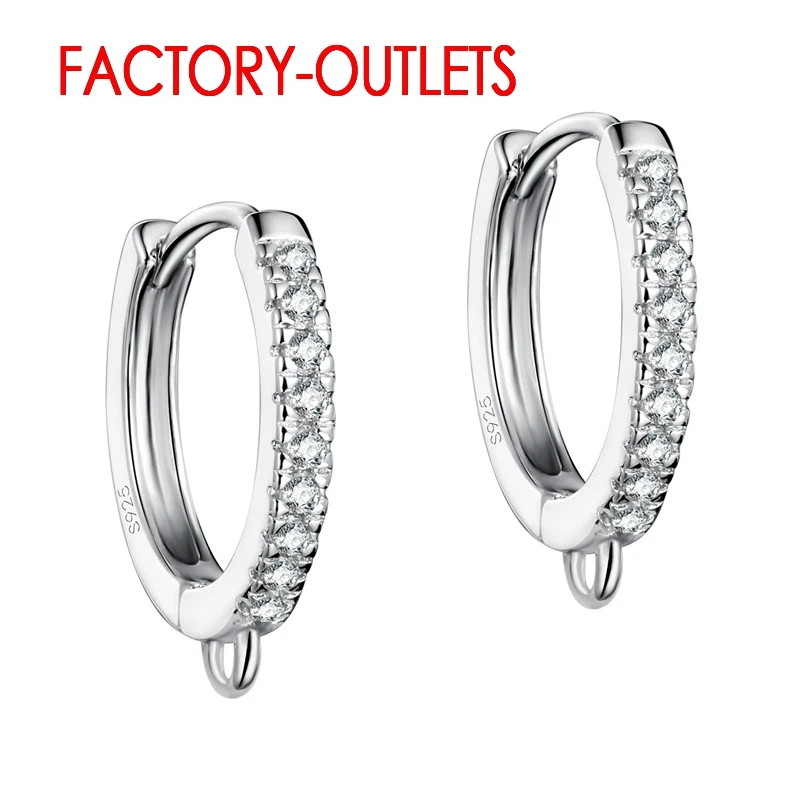 Fast Delivery Genuine 925 Sterling Silver Earring Findings DIY Fashion Jewelry Accessory High Quality With CZ Factory Price