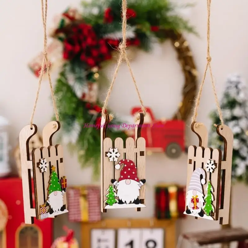 

Christmas Themed Handcrafted Sled Hanging Pendant For Fireplaces Display