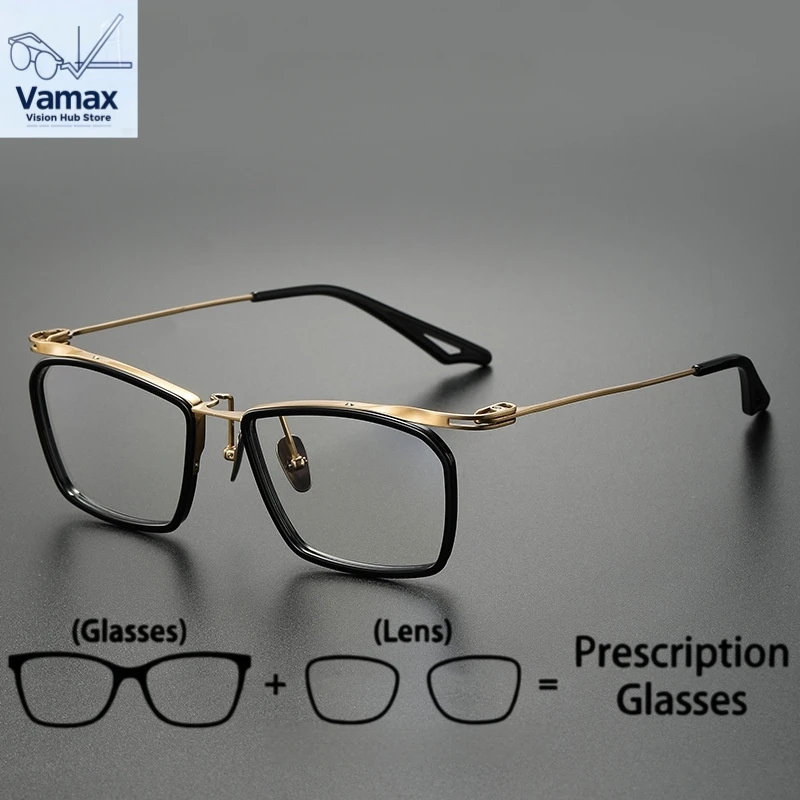 

Vintage Prescription Glasses for Men Reading Spring Leg Myopia Eyeglasses Blue Light Blocking Eye Protection Antifatigue Glasses