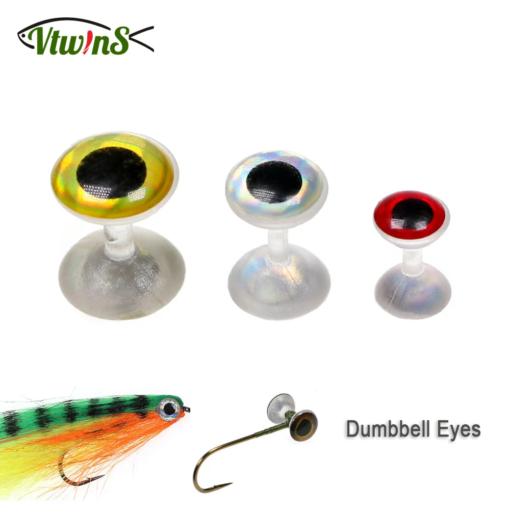 

Vtwins Extremely Durable Weightless Dumbbell Eyes Realistic Resin Eyes Saltwater Flies Streamer Fly Fishing Tying Material