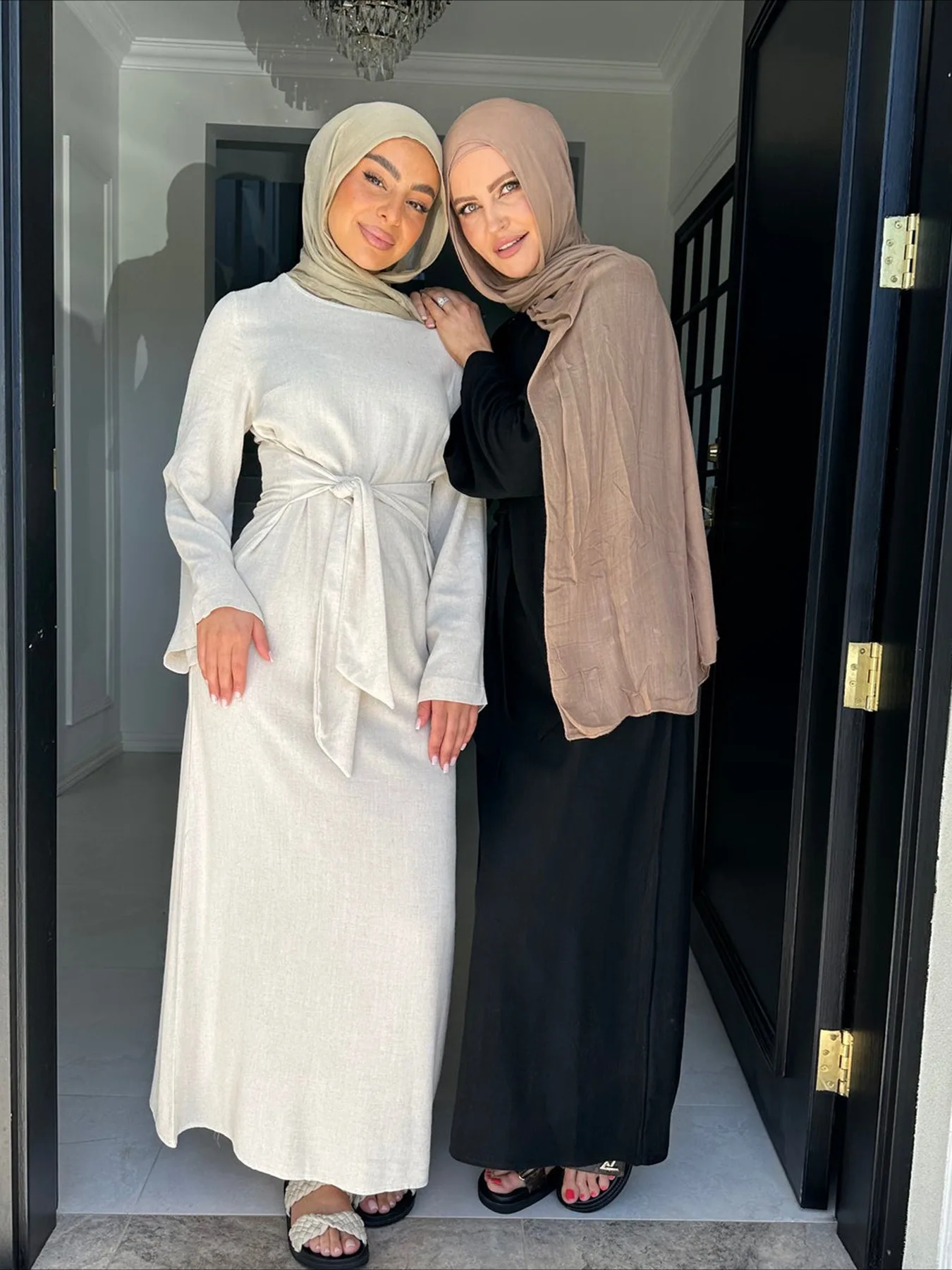 Abaya Women Muslim Dresses Solid Slim Jalabiya Eid 2025 Ramadan lace-up Morocco  Vestidos Largos Long Robe Dubai Abayas Kaftan