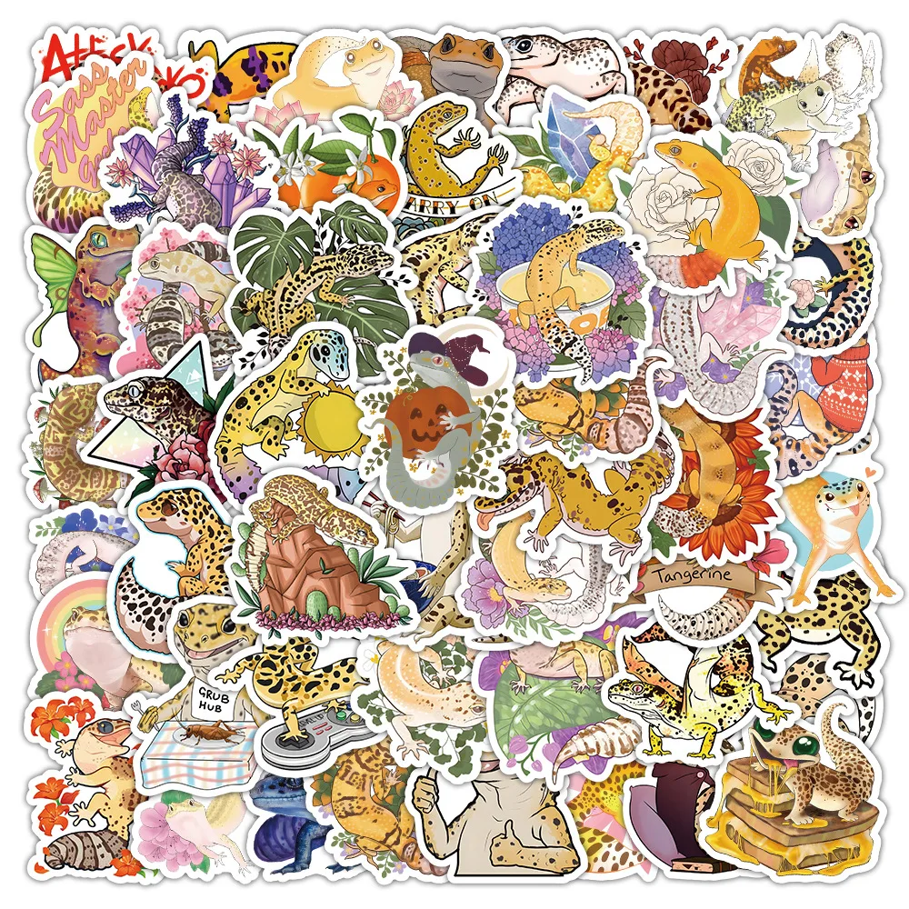 

10/30/50pcs Lizard Cartoon Graffiti Sticker Scrapbook Animal Decoration Skateboard Phone Laptop Luggage Waterproof Sticker