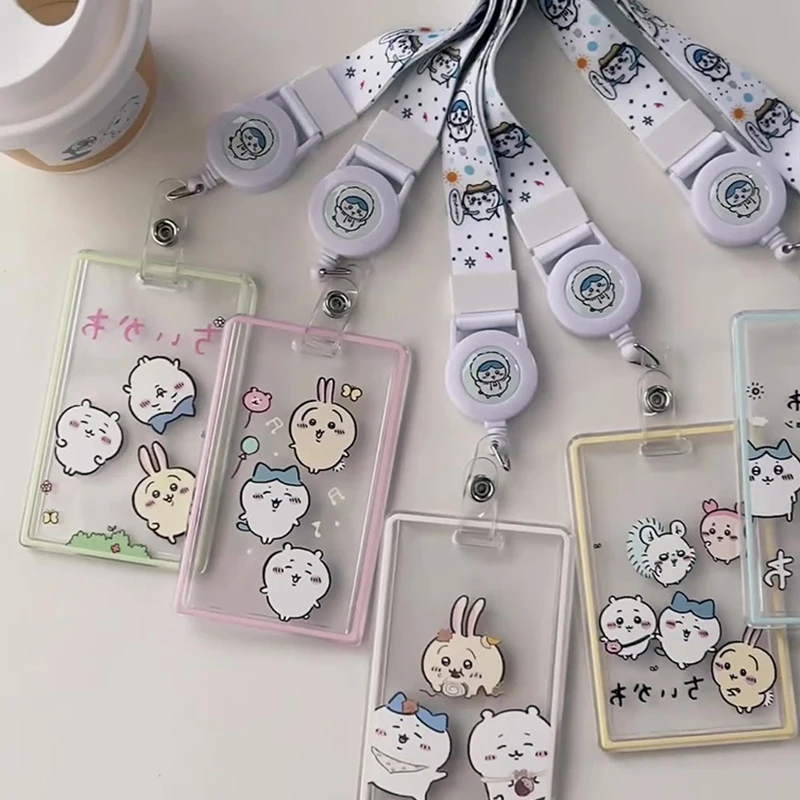 

Cute Anime Action Figure Usagi Hachiware Momonga Lanyard Neck Straps ID Card Badge Holder Pendant Name Work Pass Card Sleeve