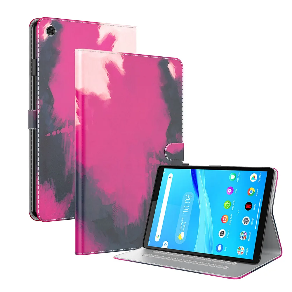 Watercolor Leather Case For Lenovo Tab M8 4th 2023 TB-300FU FHD TB-8705F HD TB-8505F TB-8506F Wallet Cover Tablet Funda